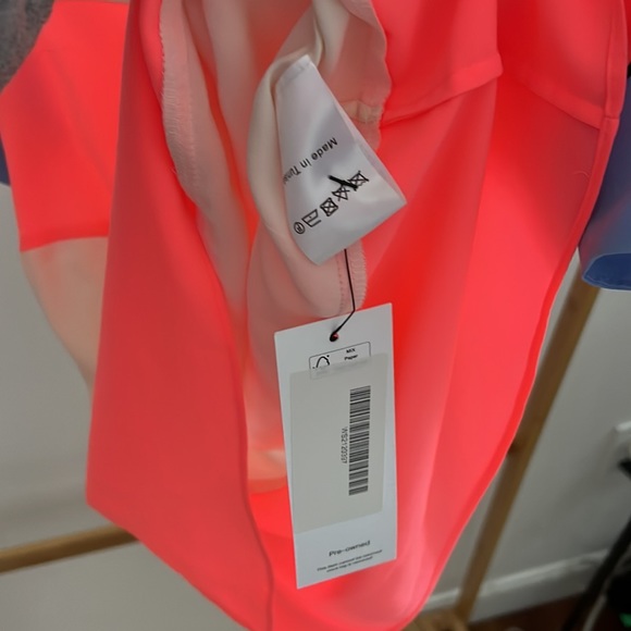 Sandro Striped Silk Tshirt Blouse | designer size 3 | blue, coral + cream stripe - Picture 4 of 7